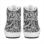 Graffiti Surfing Pattern Print High Top Leather Sneakers