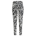 Graffiti Surfing Pattern Print High-Waisted Pocket Leggings