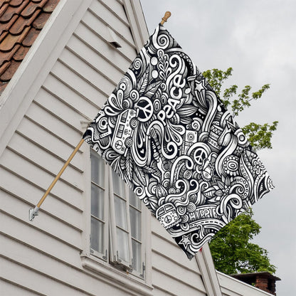 Graffiti Surfing Pattern Print House Flag