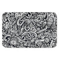 Graffiti Surfing Pattern Print Indoor Door Mat
