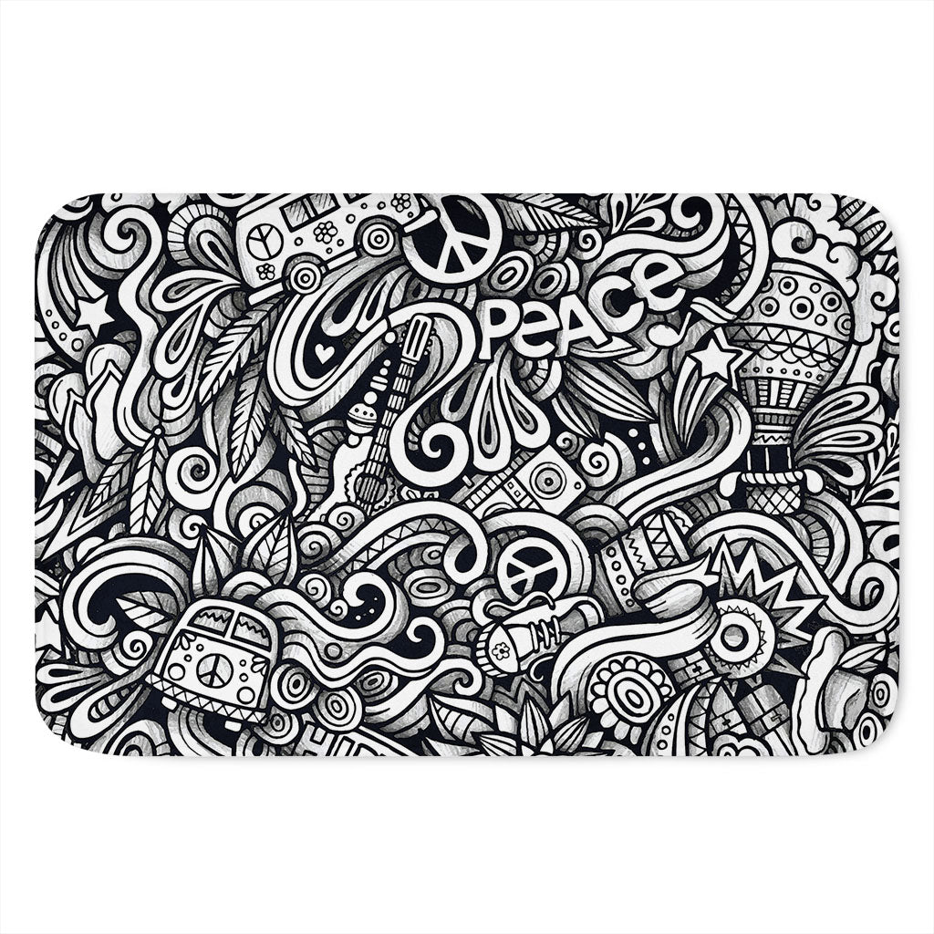 Graffiti Surfing Pattern Print Indoor Door Mat