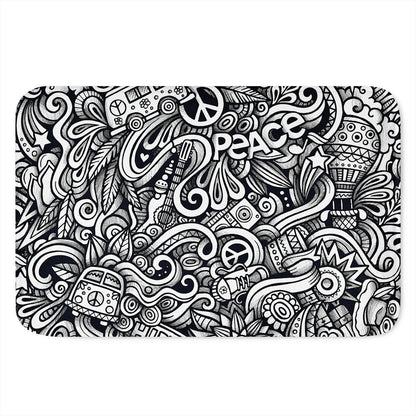 Graffiti Surfing Pattern Print Indoor Door Mat