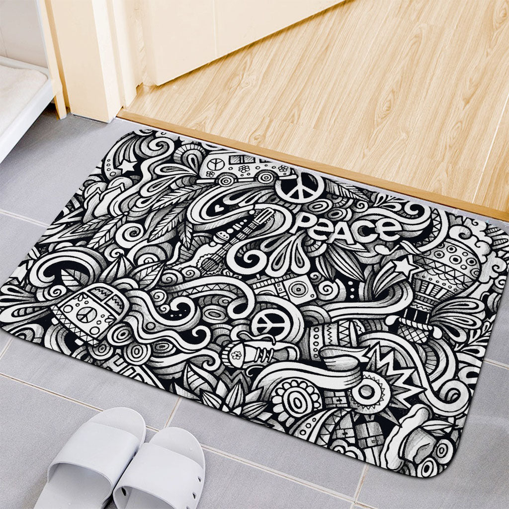 Graffiti Surfing Pattern Print Indoor Door Mat