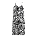 Graffiti Surfing Pattern Print Jersey Midi Cami Dress