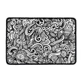 Graffiti Surfing Pattern Print Kitchen Mat