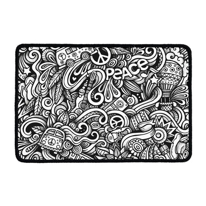 Graffiti Surfing Pattern Print Kitchen Mat