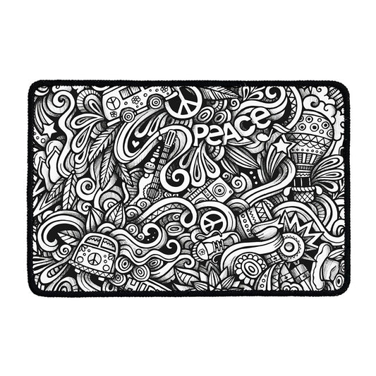 Graffiti Surfing Pattern Print Kitchen Mat