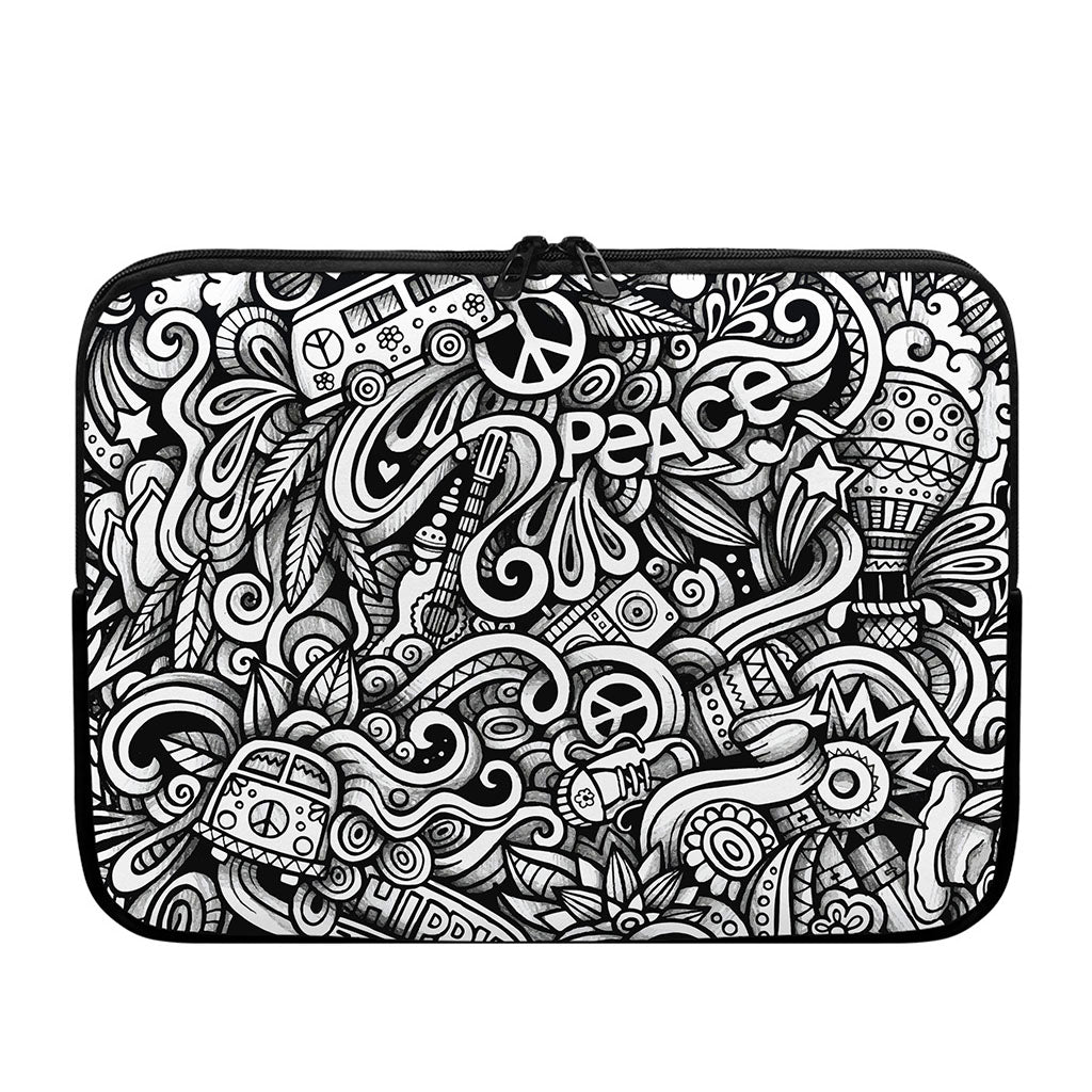 Graffiti Surfing Pattern Print Laptop Sleeve