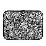 Graffiti Surfing Pattern Print Laptop Sleeve