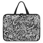 Graffiti Surfing Pattern Print Laptop Sleeve With Handle