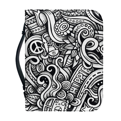 Graffiti Surfing Pattern Print Leather Bible Cover