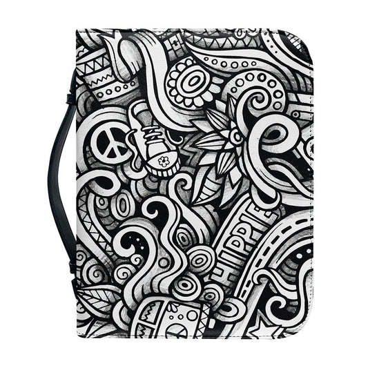 Graffiti Surfing Pattern Print Leather Bible Cover