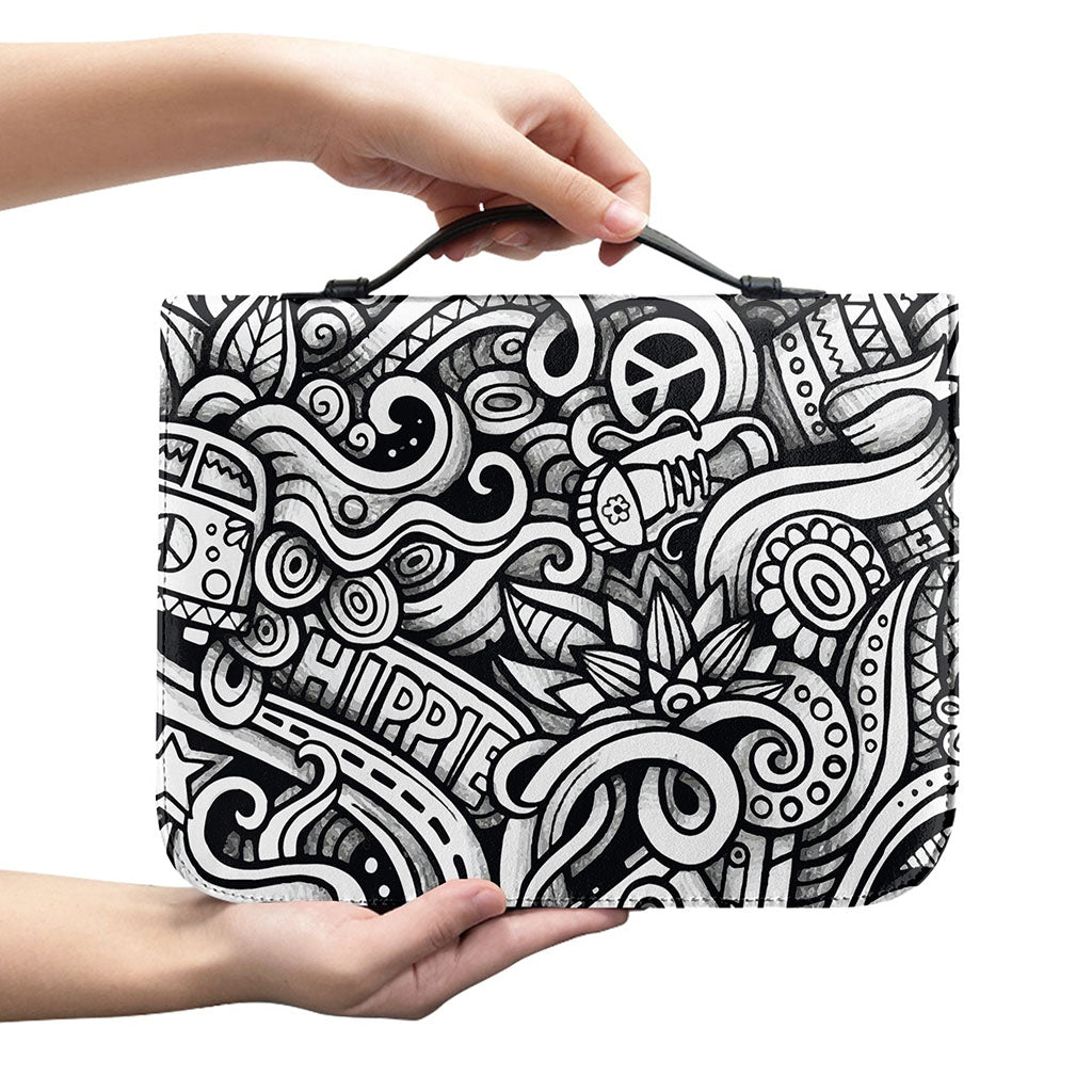 Graffiti Surfing Pattern Print Leather Bible Cover