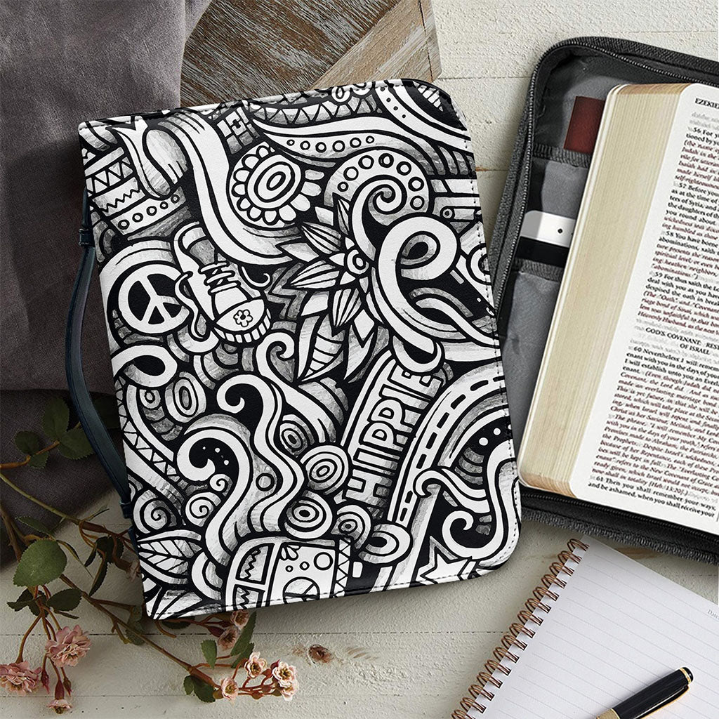 Graffiti Surfing Pattern Print Leather Bible Cover