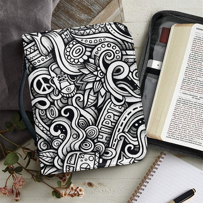 Graffiti Surfing Pattern Print Leather Bible Cover