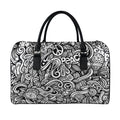Graffiti Surfing Pattern Print Leather Duffel Bag