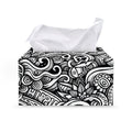 Graffiti Surfing Pattern Print Leather Tissue Box Cover