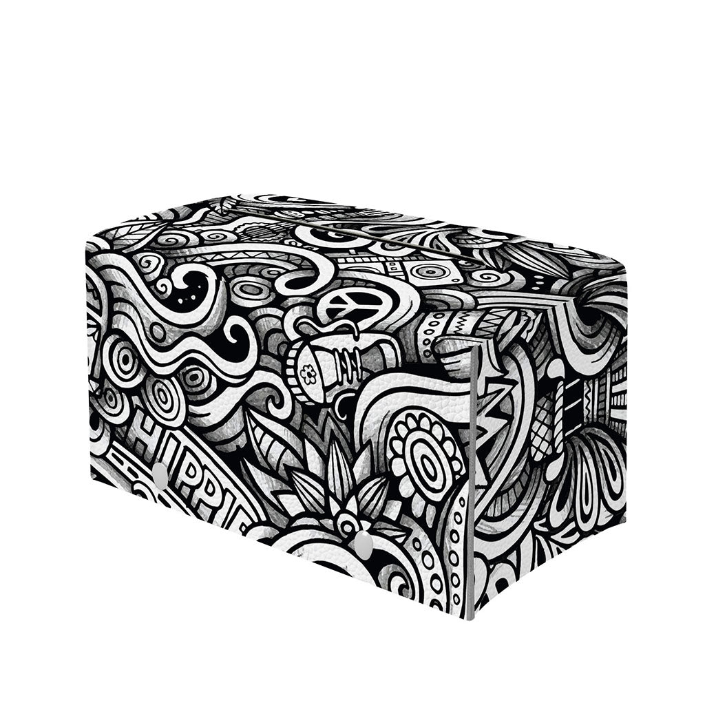 Graffiti Surfing Pattern Print Leather Tissue Box Cover