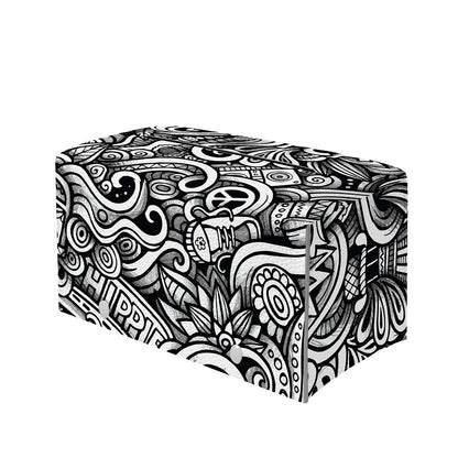 Graffiti Surfing Pattern Print Leather Tissue Box Cover