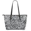 Graffiti Surfing Pattern Print Leather Tote Bag