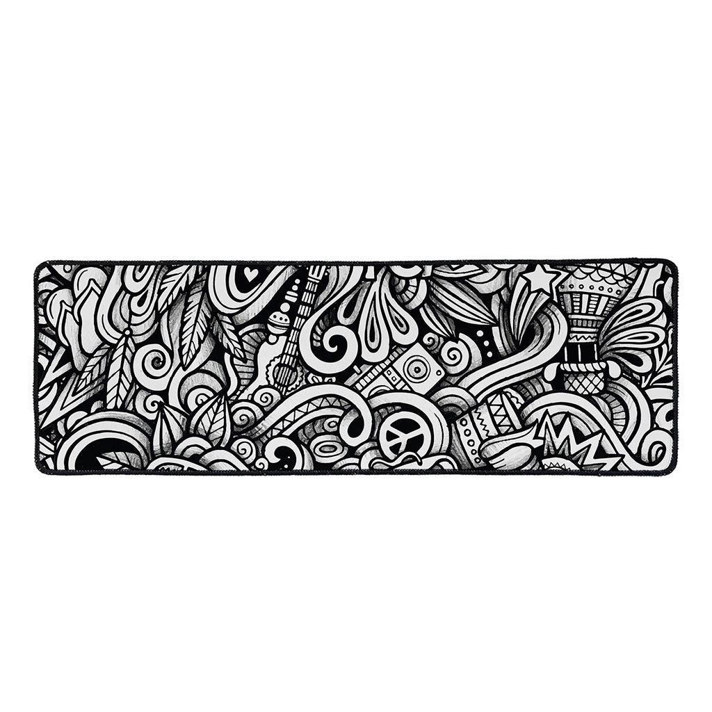 Graffiti Surfing Pattern Print Long Kitchen Mat
