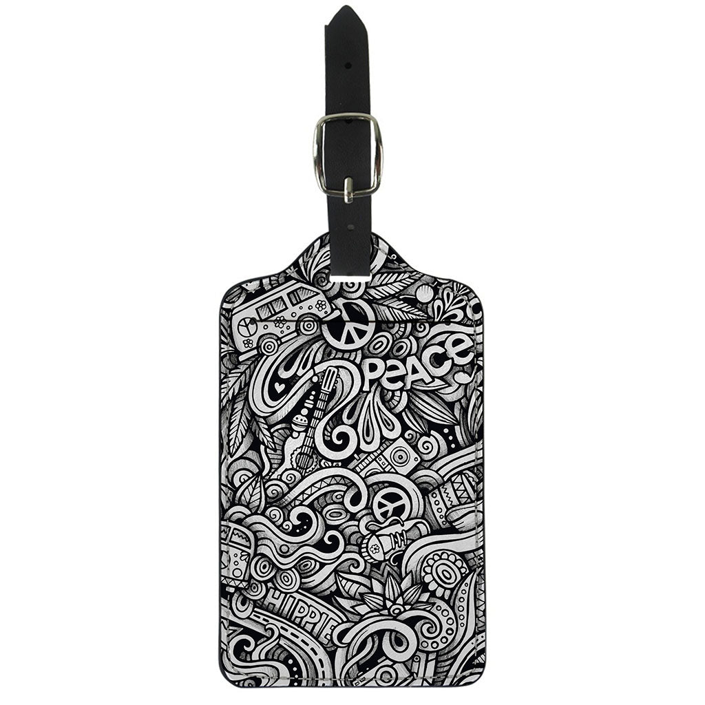 Graffiti Surfing Pattern Print Luggage Tag