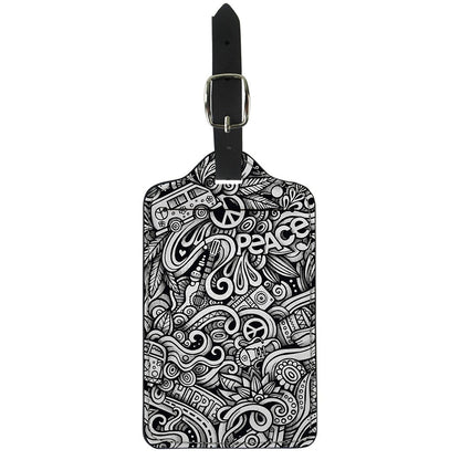 Graffiti Surfing Pattern Print Luggage Tag
