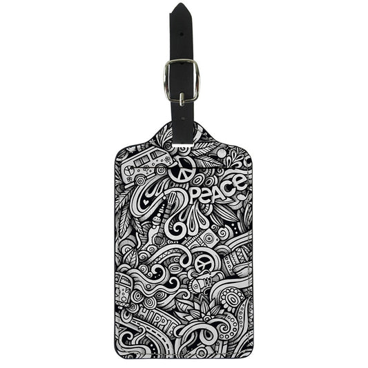 Graffiti Surfing Pattern Print Luggage Tag