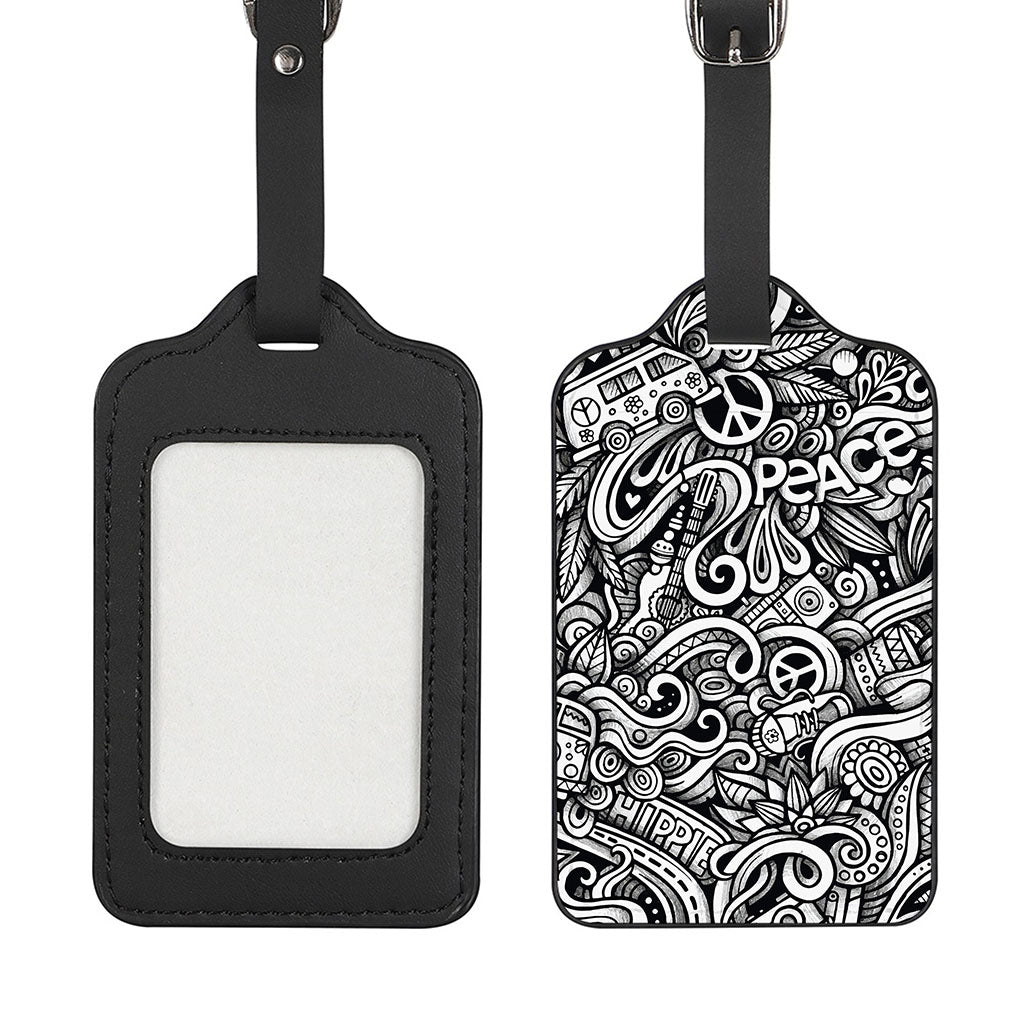 Graffiti Surfing Pattern Print Luggage Tag