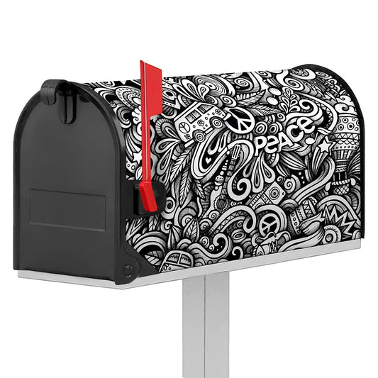 Graffiti Surfing Pattern Print Mailbox Cover