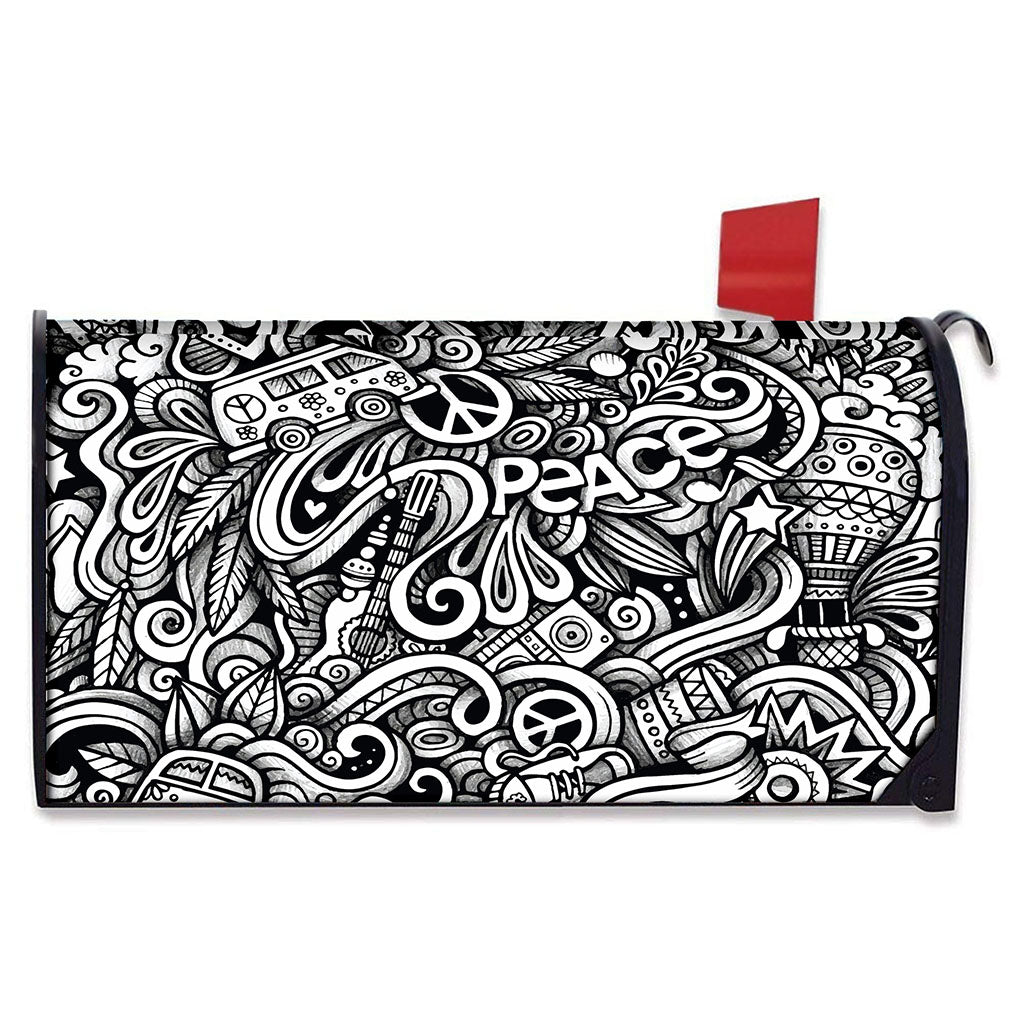 Graffiti Surfing Pattern Print Mailbox Cover