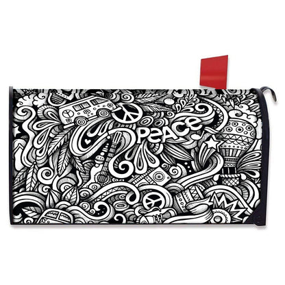 Graffiti Surfing Pattern Print Mailbox Cover