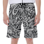 Graffiti Surfing Pattern Print Men's Beach Shorts