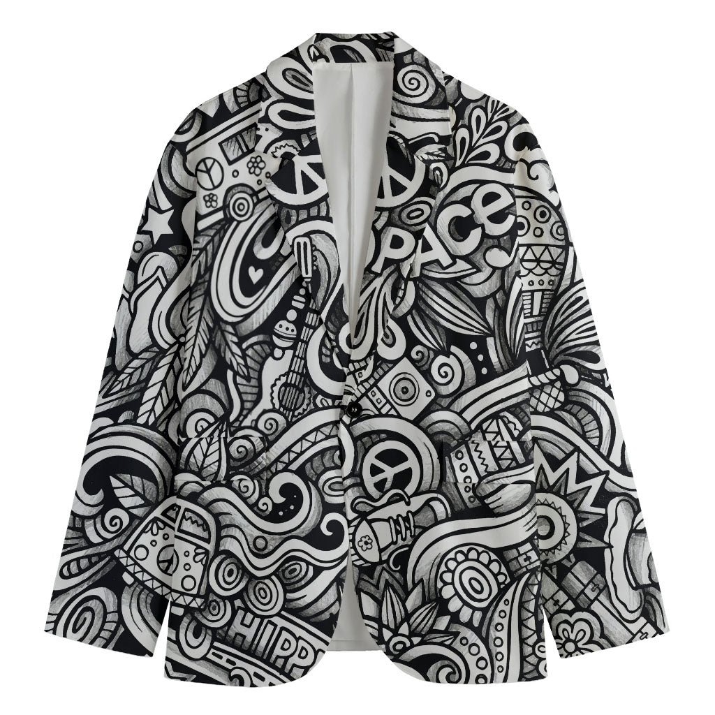 Graffiti Surfing Pattern Print Men's Blazer