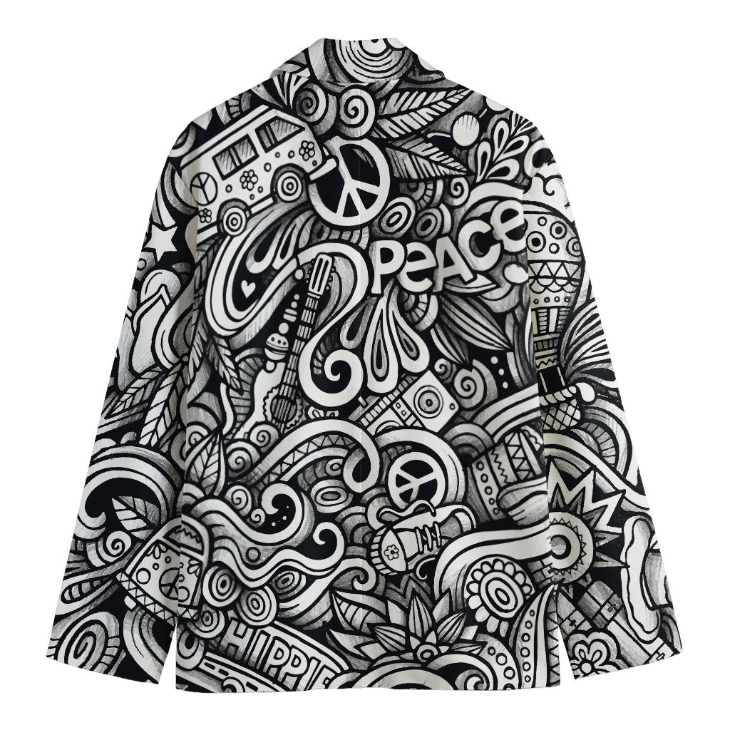 Graffiti Surfing Pattern Print Men's Blazer