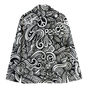 Graffiti Surfing Pattern Print Men's Blazer