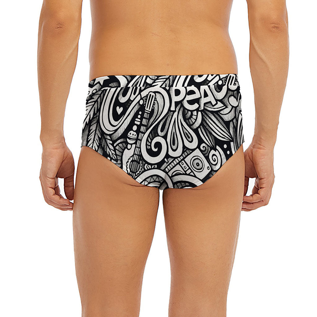 Graffiti Surfing Pattern Print Men's Briefs