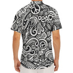 Graffiti Surfing Pattern Print Men's Deep V-Neck Shirt