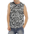 Graffiti Surfing Pattern Print Men's Fitness Tank Top