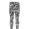 Graffiti Surfing Pattern Print Men's Leggings
