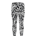 Graffiti Surfing Pattern Print Men's leggings