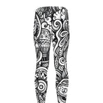 Graffiti Surfing Pattern Print Men's leggings