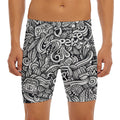 Graffiti Surfing Pattern Print Men's Long Boxer Briefs