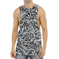 Graffiti Surfing Pattern Print Men's Muscle Tank Top