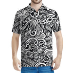 Graffiti Surfing Pattern Print Men's Polo Shirt