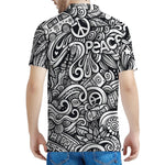 Graffiti Surfing Pattern Print Men's Polo Shirt
