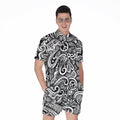 Graffiti Surfing Pattern Print Men's Romper