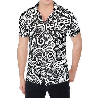 Graffiti Surfing Pattern Print Men's Shirt