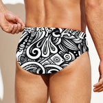 Graffiti Surfing Pattern Print Men's Swim Briefs