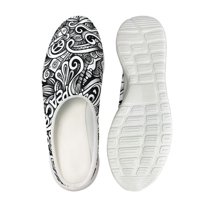 Graffiti Surfing Pattern Print Mesh Casual Shoes